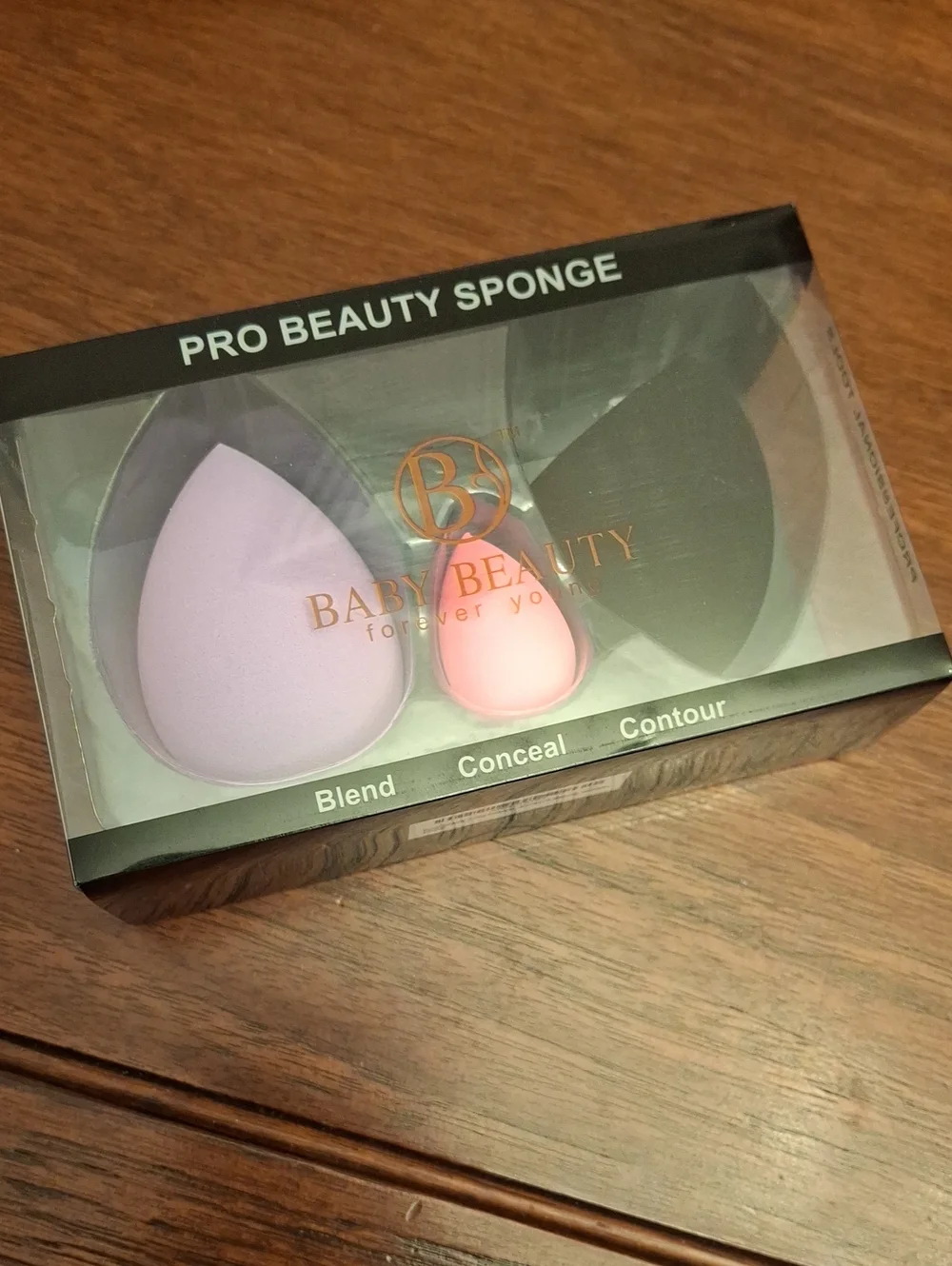 Pro Beauty Sponge Set of 3 - Lavender, Pink, Black New Sealed Box